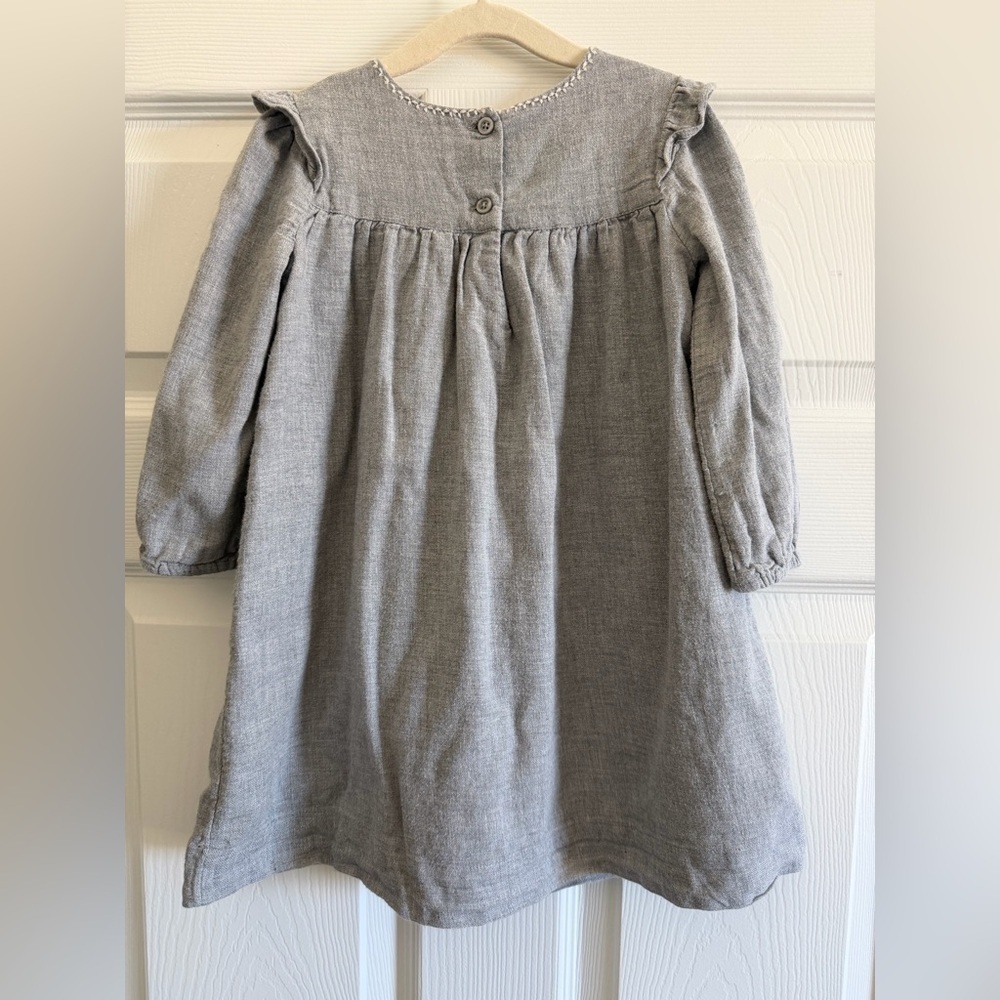 GAP Girls Gray Dress with Pink Embroidery - Picture 2 of 2